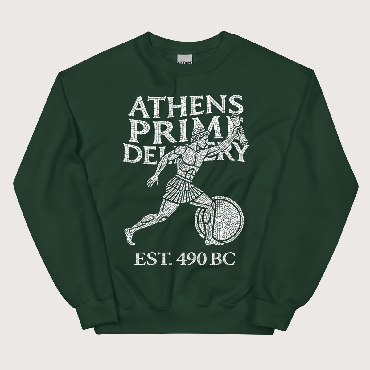 Forest Green Athens Prime Delivery Sweatshirt - history buff gift by HistoHead