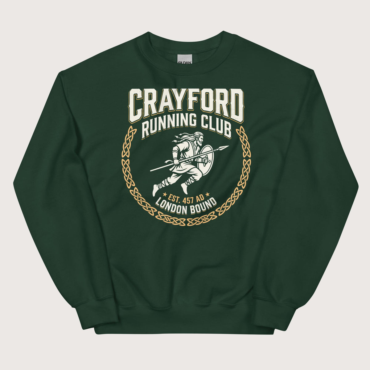 Forest Green Crayford Running Club Sweatshirt - history buff gift by HistoHead