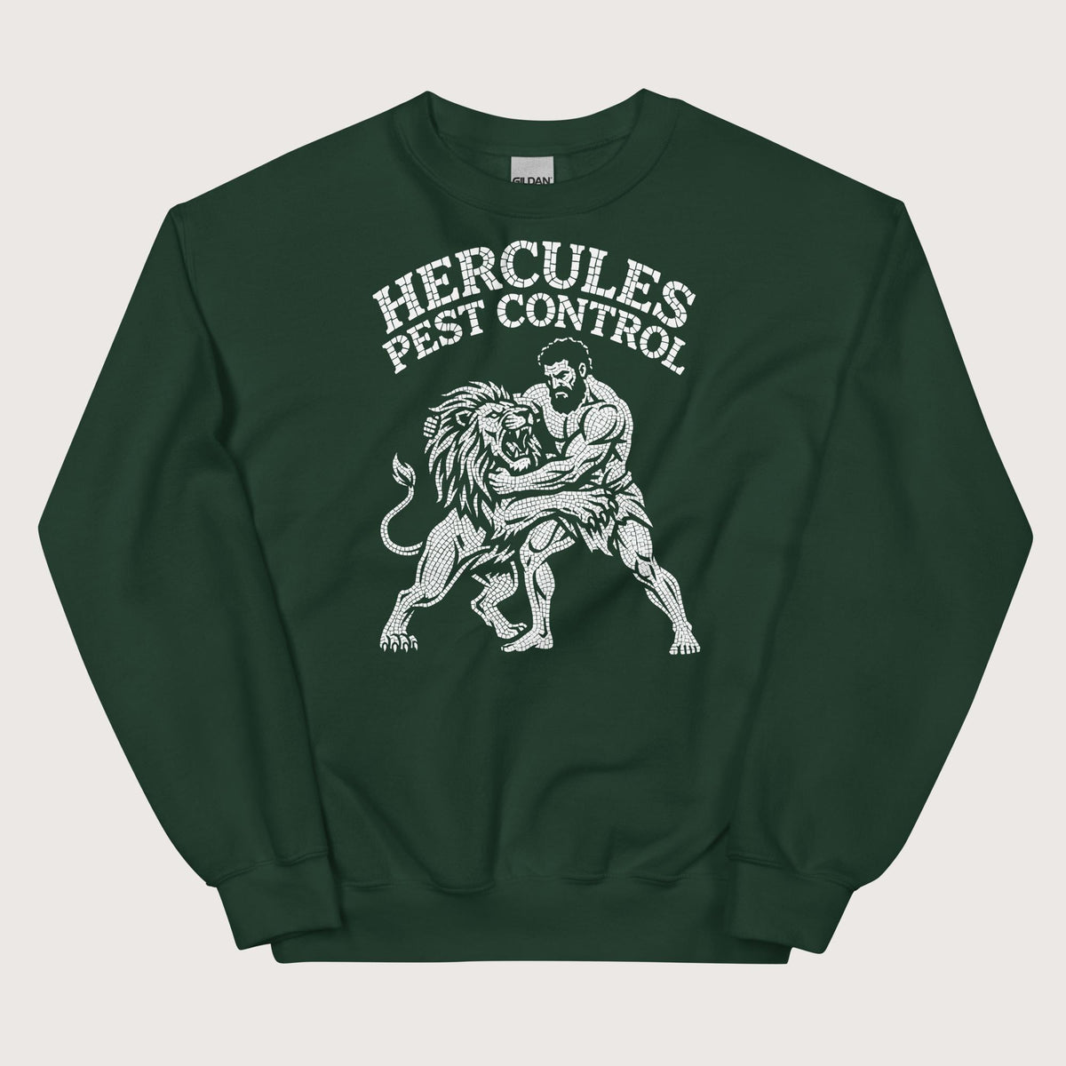 Forest Green Hercules Pest Control Sweatshirt - history buff gift by HistoHead
