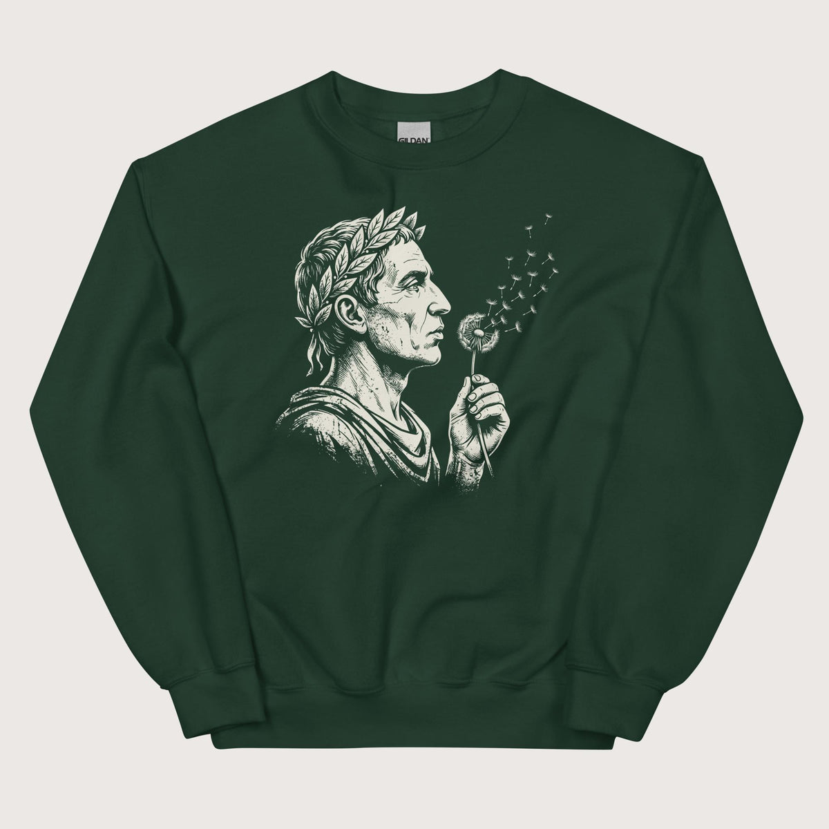 Forest Green Caesar Blowing Wishes Sweatshirt - history buff gift by HistoHead