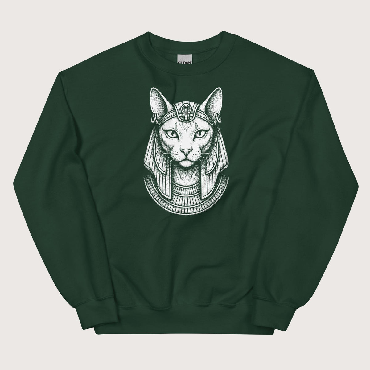 Forest Green Bastet Sweatshirt - history buff gift by HistoHead