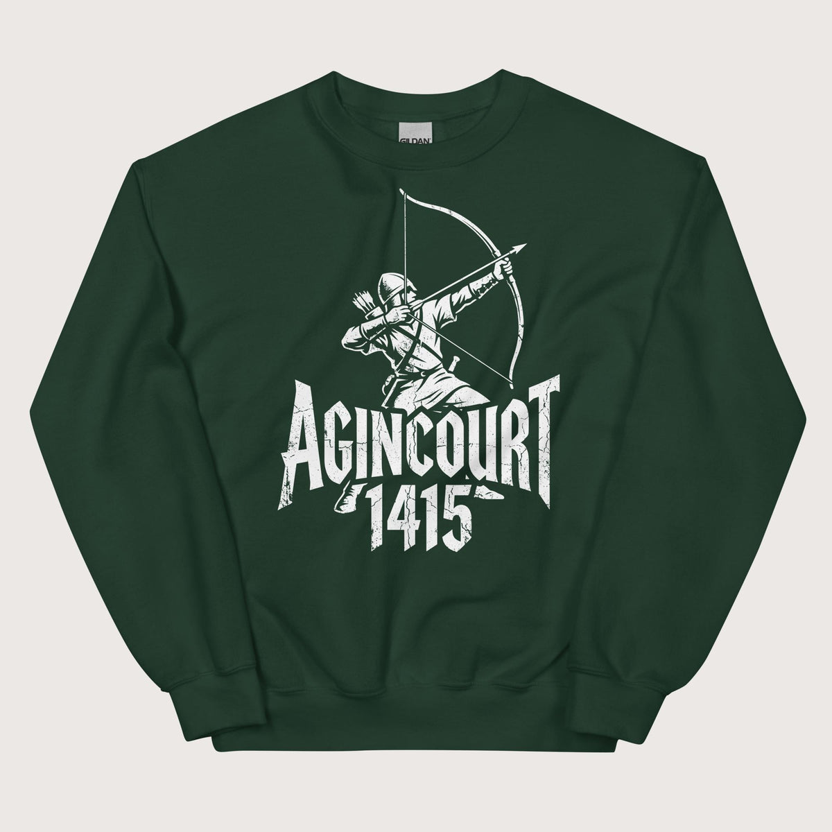 Forest Green Agincourt 1415 Longbowman Sweatshirt - history buff gift by HistoHead