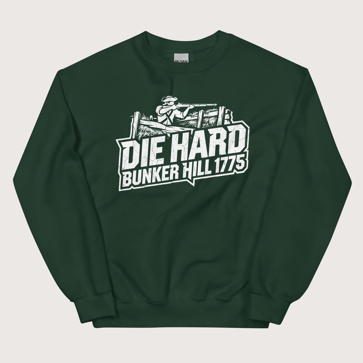 Forest Green Die Hard Bunker Hill 1775 Sweatshirt - history buff gift by HistoHead