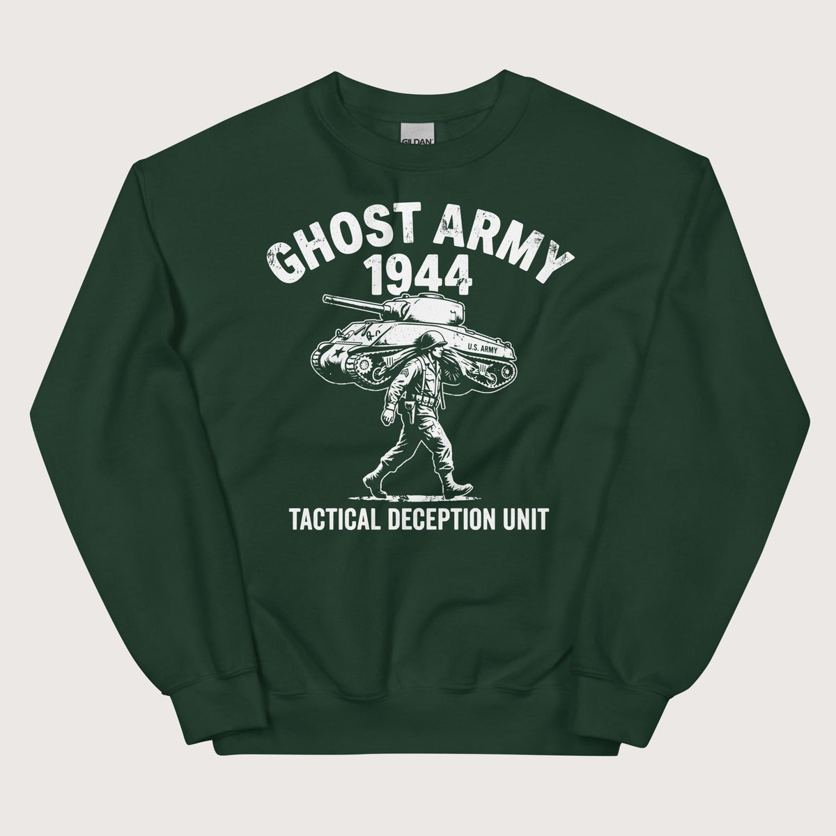 Forest Green Ghost Army Sweatshirt - history buff gift by HistoHead