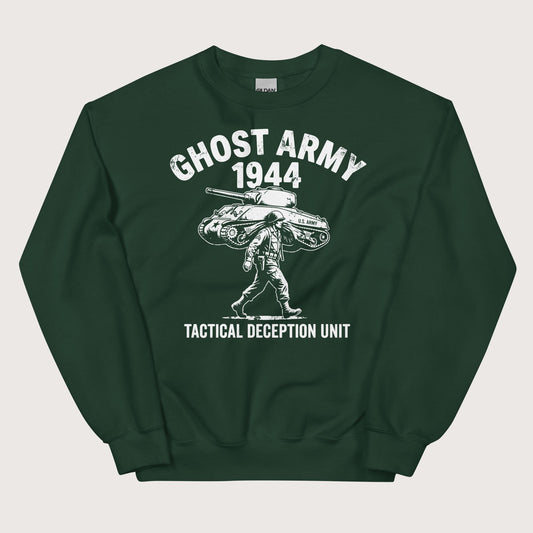 Forest Green Ghost Army Sweatshirt - history buff gift by HistoHead