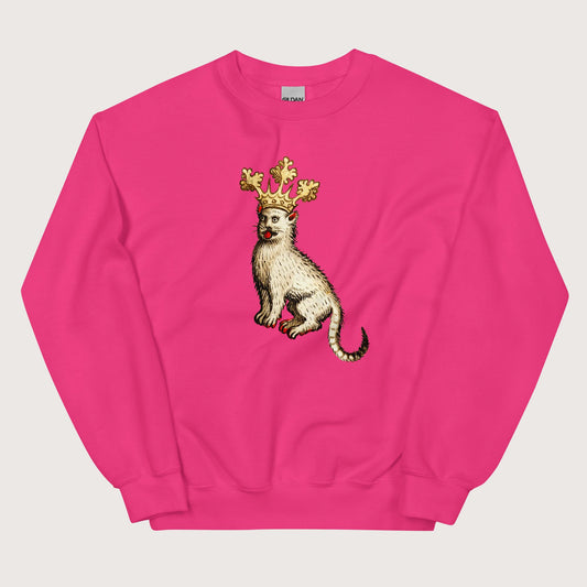 Heliconia Medieval Cat King Sweatshirt - history buff gift by HistoHead