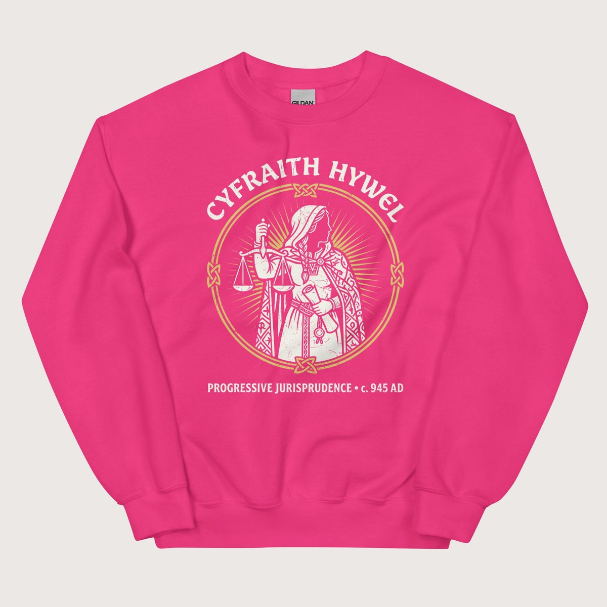 Heliconia Cyfraith Hywel Progressive Jurisprudence Sweatshirt - history buff gift by HistoHead
