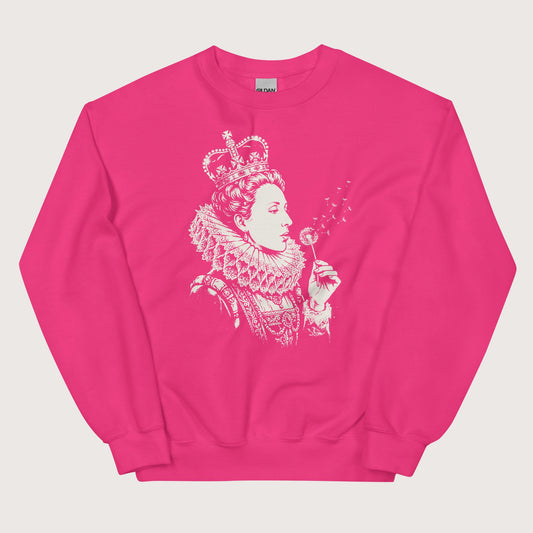 Heliconia Elizabeth I Blowing Wishes Sweatshirt - history buff gift by HistoHead
