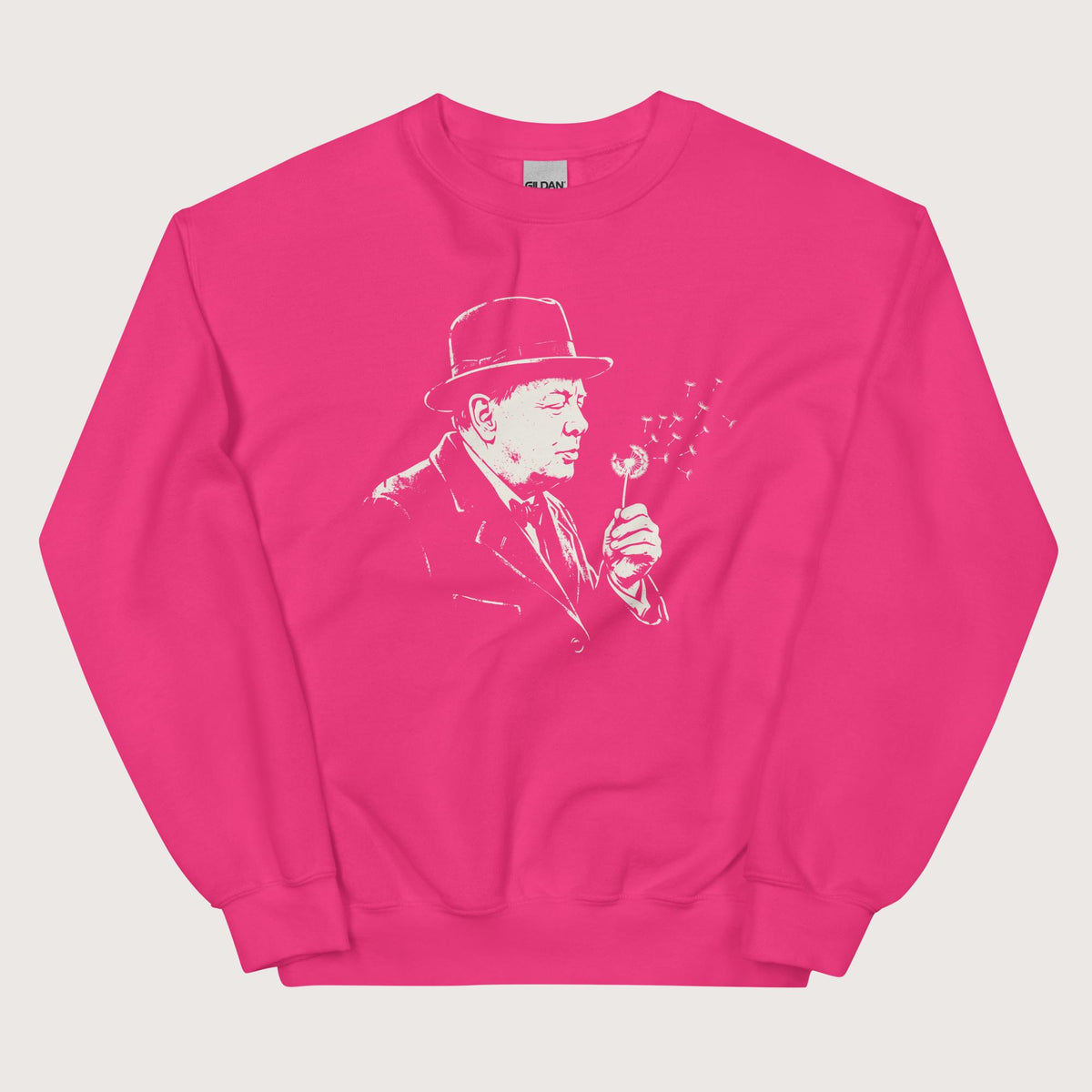 Heliconia Winston Churchill Blowing Wishes Sweatshirt - history buff gift by HistoHead