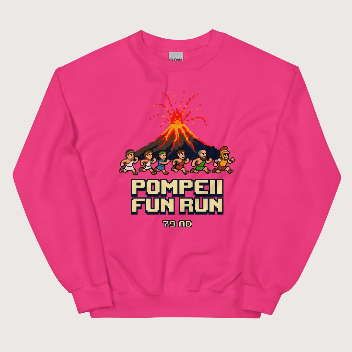 Heliconia Pompeii Fun Run Pixel Art Sweatshirt - history buff gift by HistoHead