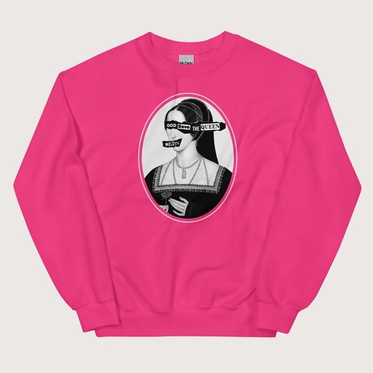 Heliconia God Save the Queen Anne Boleyn Sweatshirt - history buff gift by HistoHead