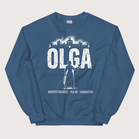 Indigo Blue Olga of Kiev Warmest Regards Sweatshirt - history buff gift by HistoHead