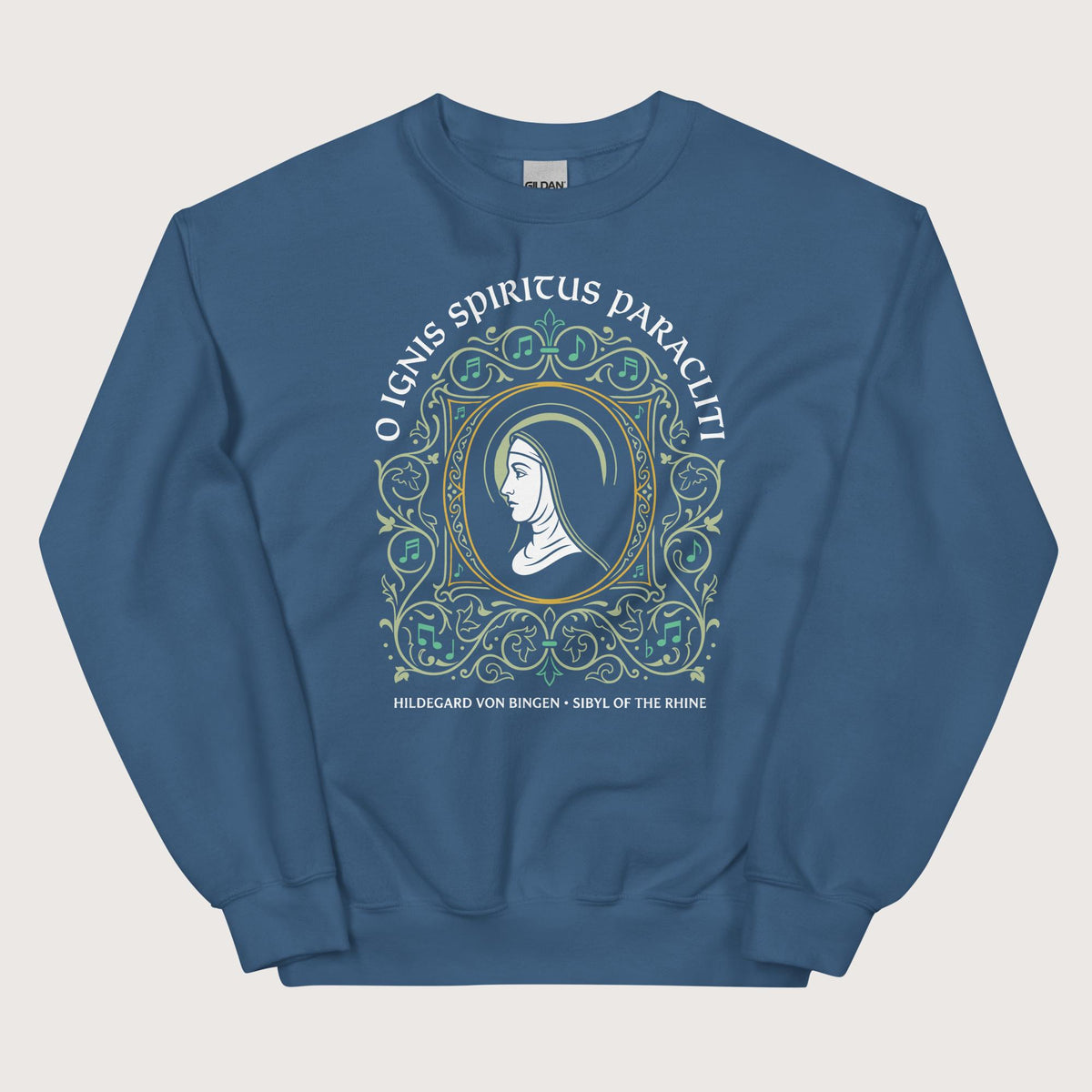 Indigo Blue Hildegard von Bingen Sweatshirt - history buff gift by HistoHead