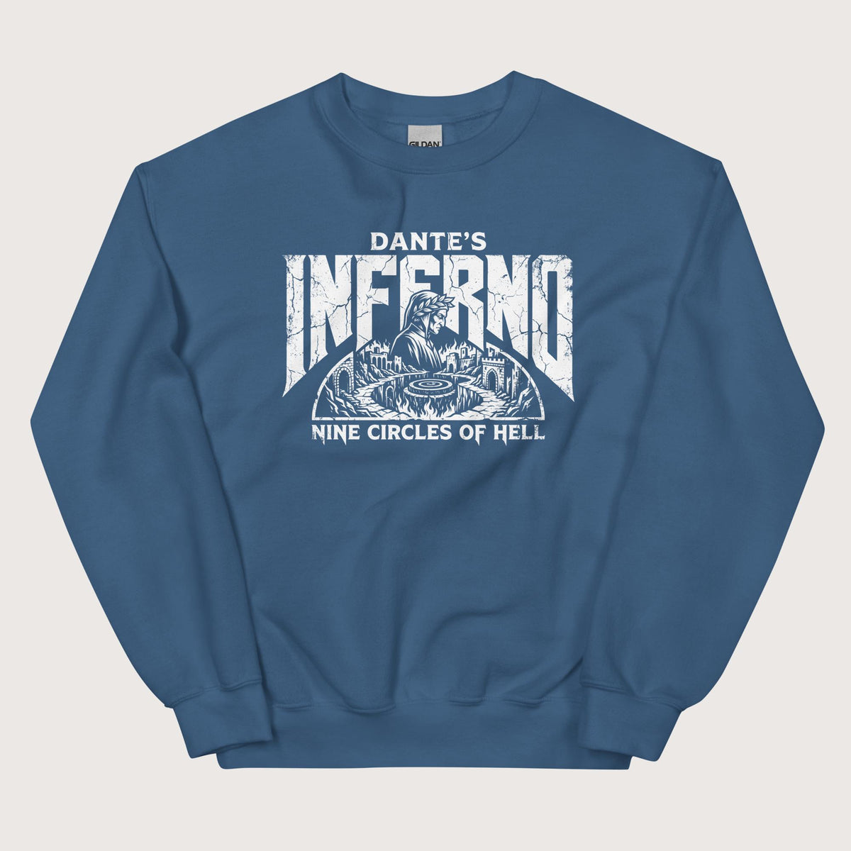Indigo Blue Dante's Inferno Sweatshirt - history buff gift by HistoHead