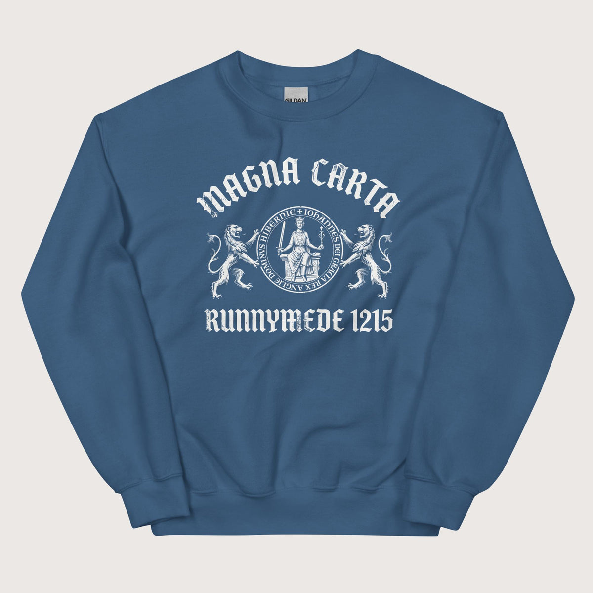 Indigo Blue Magna Carta King John Seal Sweatshirt - history buff gift by HistoHead