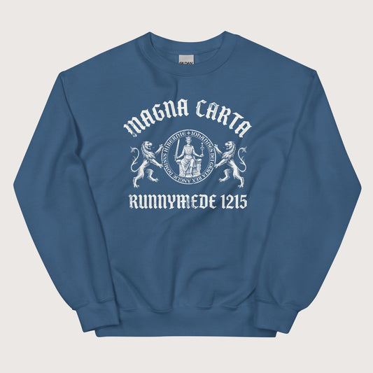 Indigo Blue Magna Carta King John Seal Sweatshirt - history buff gift by HistoHead