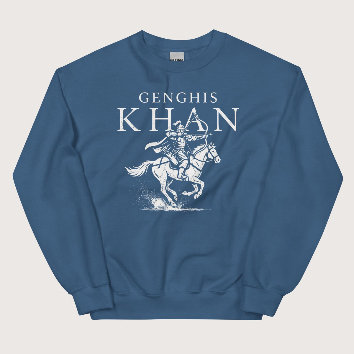 Indigo Blue Genghis Khan Sweatshirt - history buff gift by HistoHead