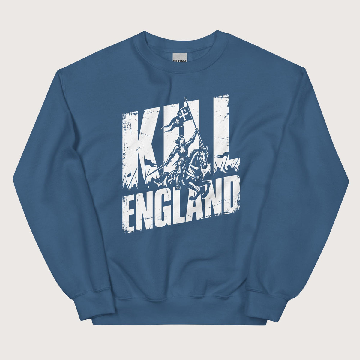 Indigo Blue Joan of Arc Kill England Sweatshirt - history buff gift by HistoHead