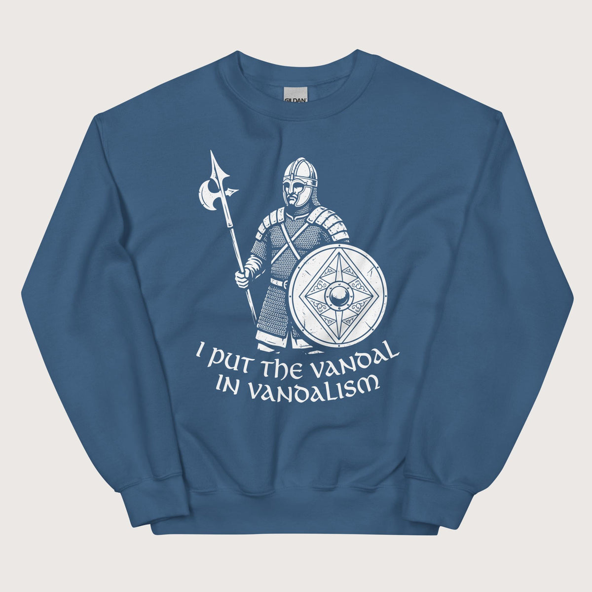 Indigo Blue Vandal in Vandalism Sweatshirt - history buff gift by HistoHead