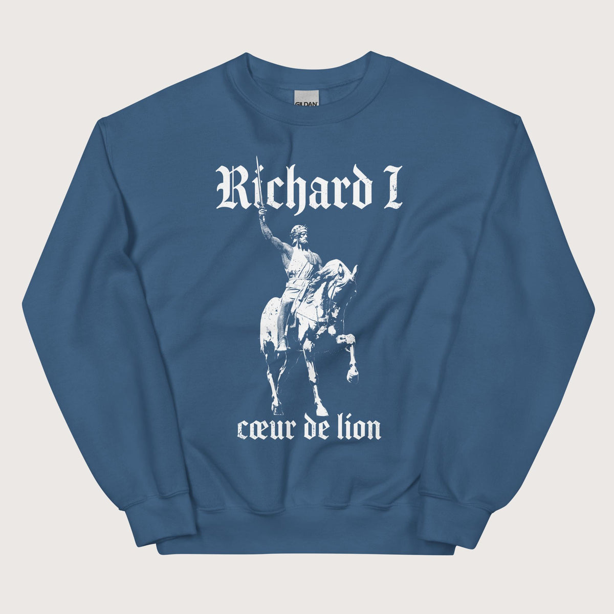 Indigo Blue Richard I Coeur de Lion Sweatshirt - history buff gift by HistoHead