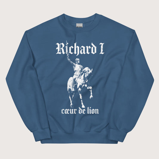 Indigo Blue Richard I Coeur de Lion Sweatshirt - history buff gift by HistoHead