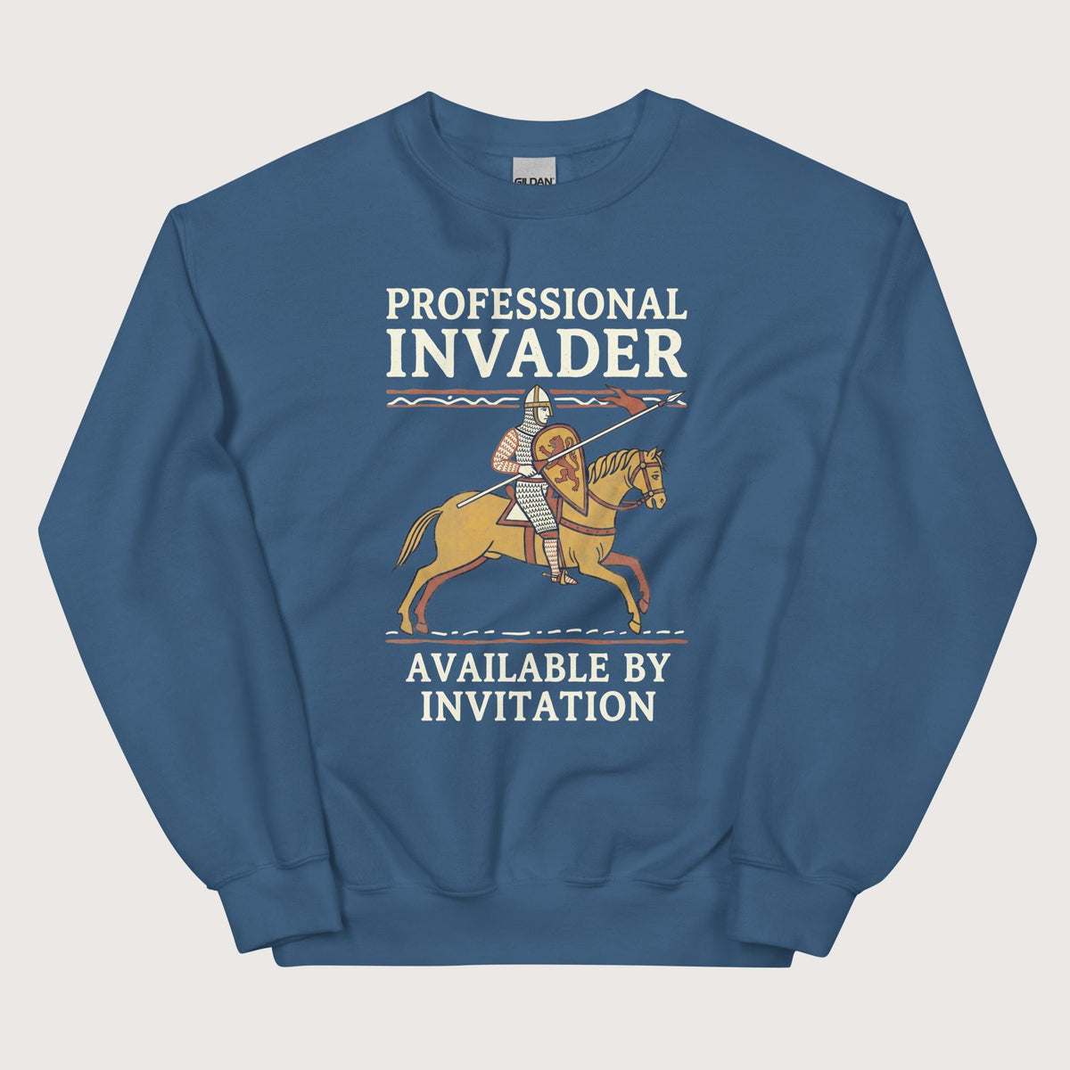 Indigo Blue Professional Invader Sweatshirt - history buff gift by HistoHead