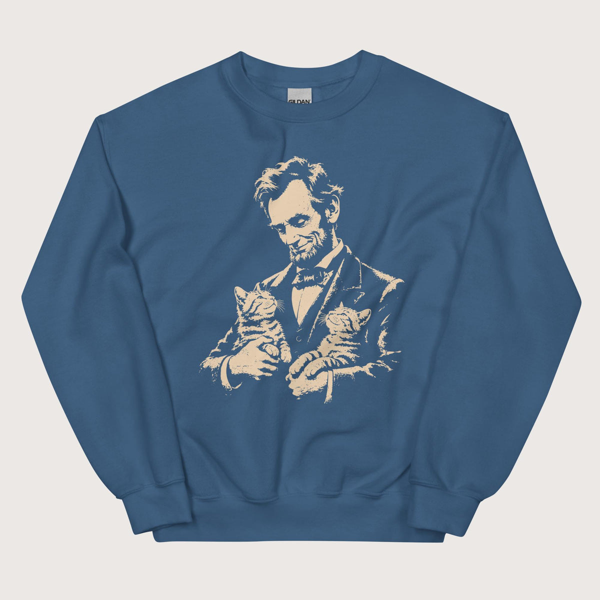 Indigo Blue Lincoln's Cats Sweatshirt - history buff gift by HistoHead