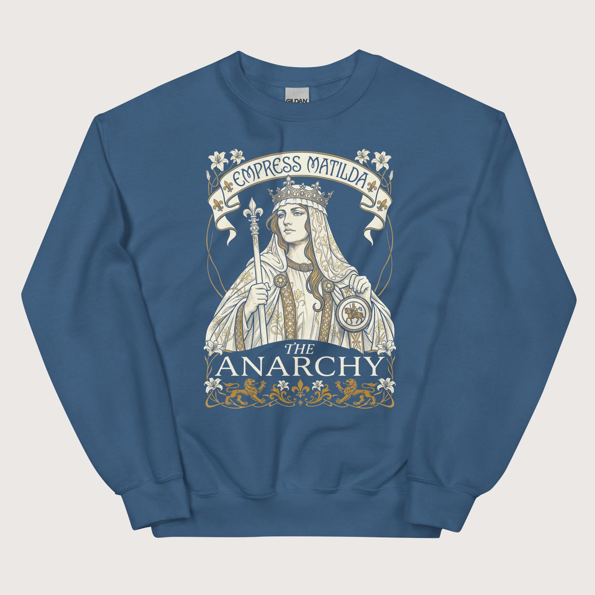 Indigo Blue Empress Matilda The Anarchy Sweatshirt - history buff gift by HistoHead