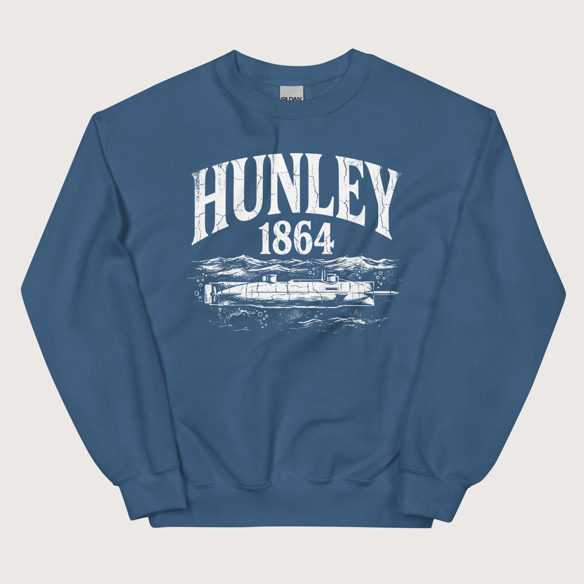 Indigo Blue Hunley Submarine Sweatshirt - history buff gift by HistoHead