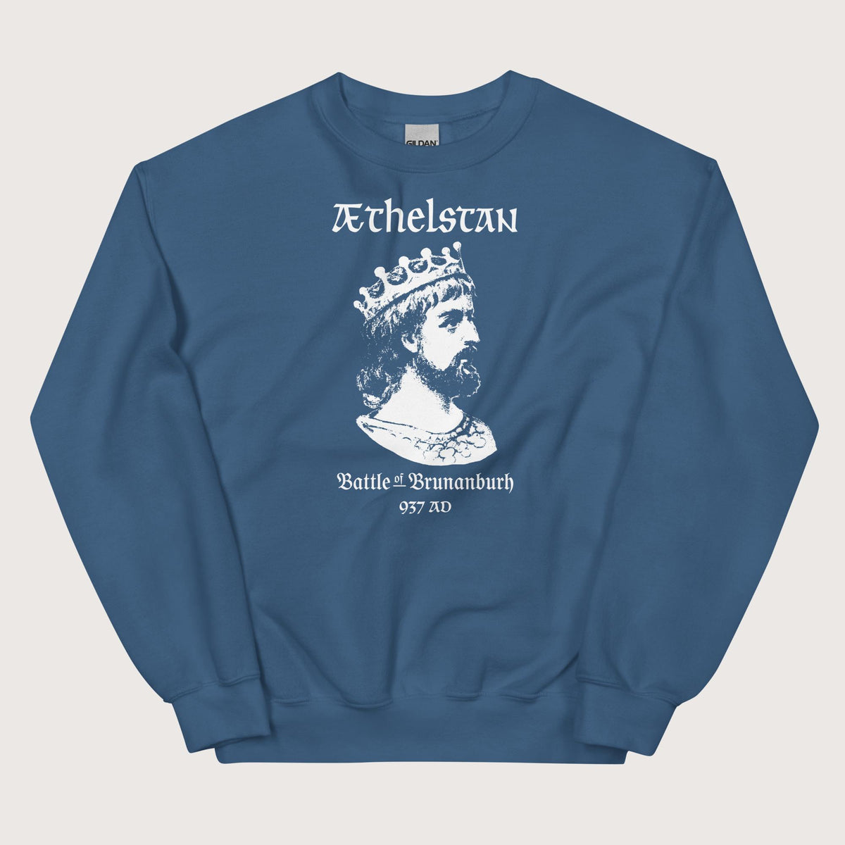 Indigo Blue Æthelstan Battle of Brunanburh Sweatshirt - history buff gift by HistoHead