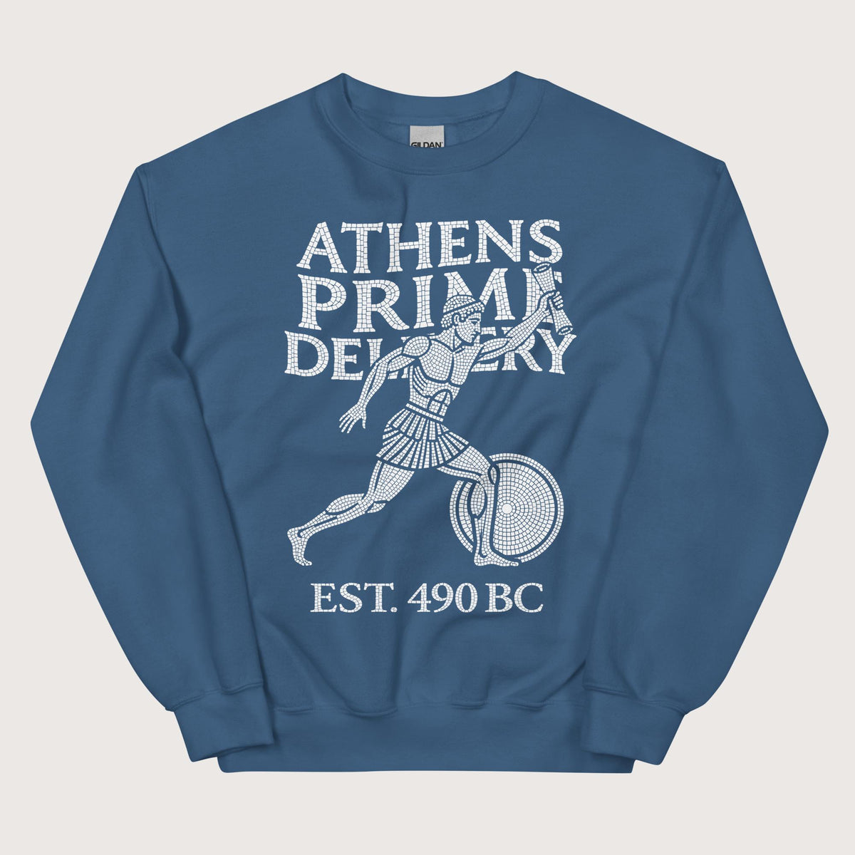 Indigo Blue Athens Prime Delivery Sweatshirt - history buff gift by HistoHead