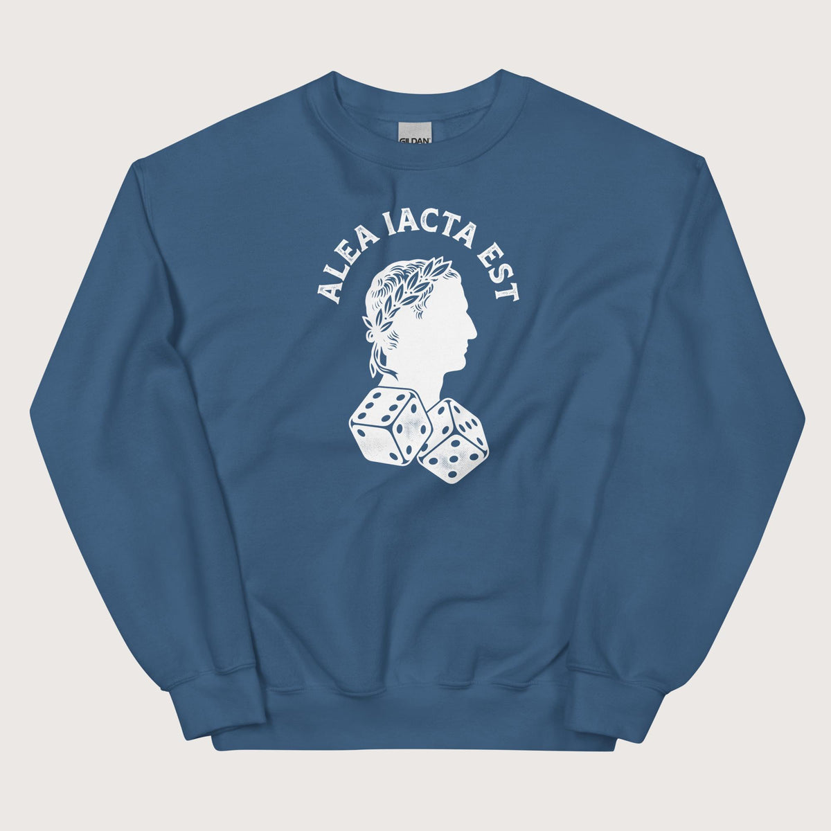 Indigo Blue Alea Iacta Est Caesar Quote Sweatshirt - history buff gift by HistoHead