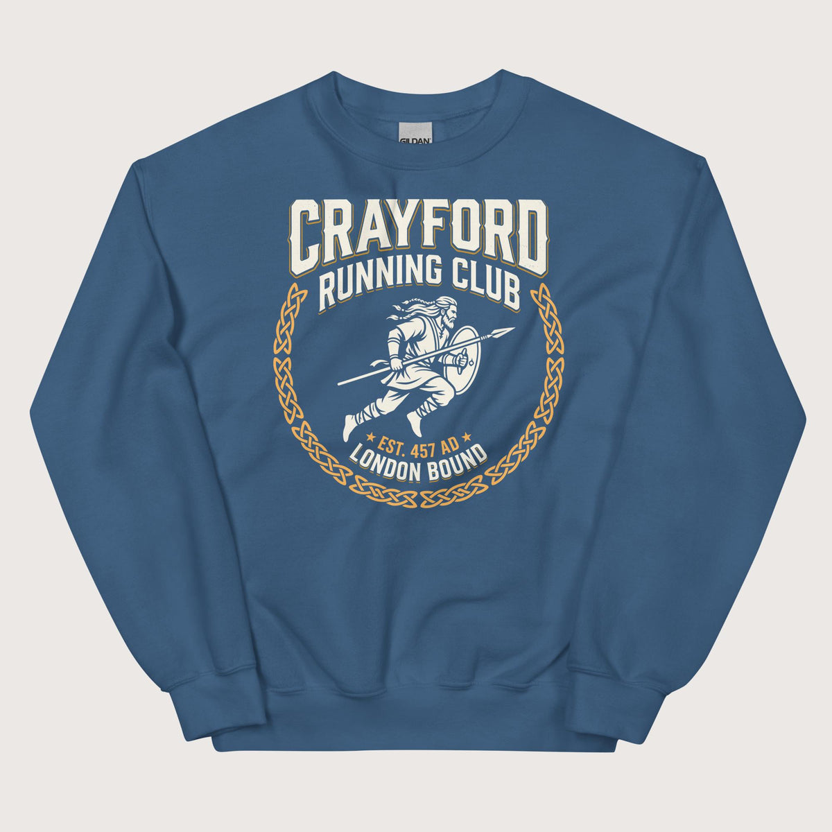 Indigo Blue Crayford Running Club Sweatshirt - history buff gift by HistoHead