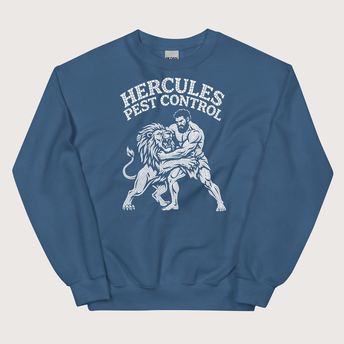 Indigo Blue Hercules Pest Control Sweatshirt - history buff gift by HistoHead