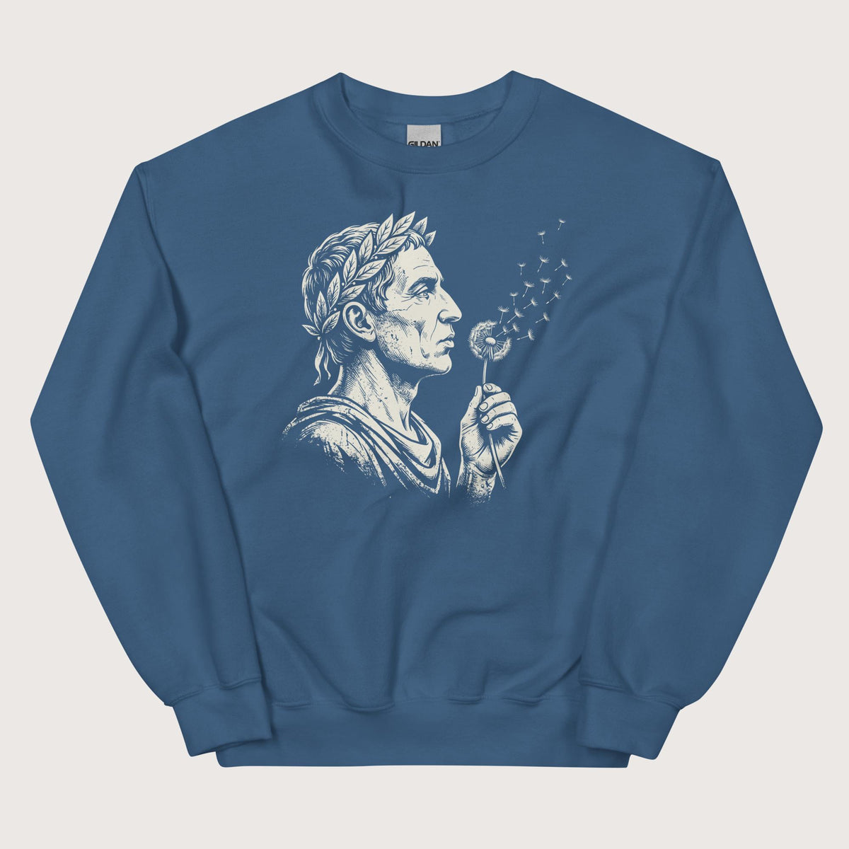 Indigo Blue Caesar Blowing Wishes Sweatshirt - history buff gift by HistoHead