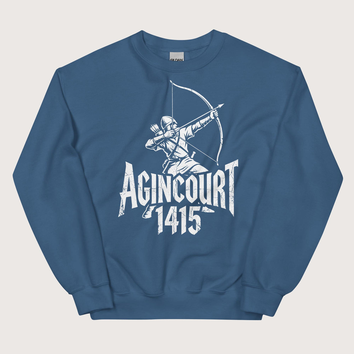 Indigo Blue Agincourt 1415 Longbowman Sweatshirt - history buff gift by HistoHead