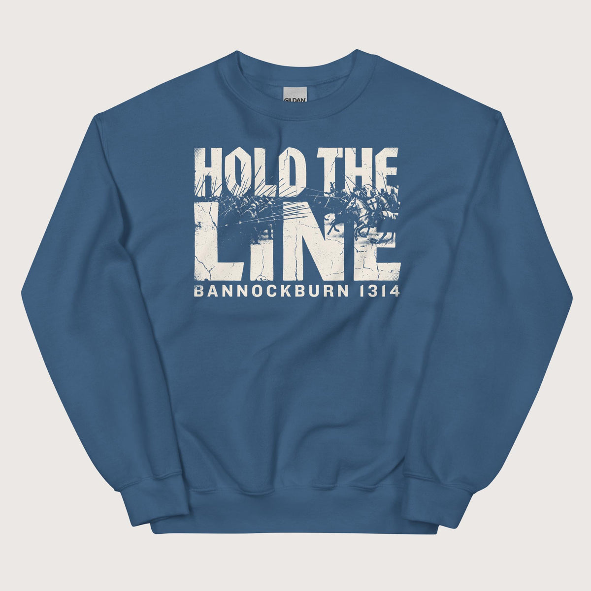 Indigo Blue Hold The Line Bannockburn 1314 Sweatshirt - history buff gift by HistoHead