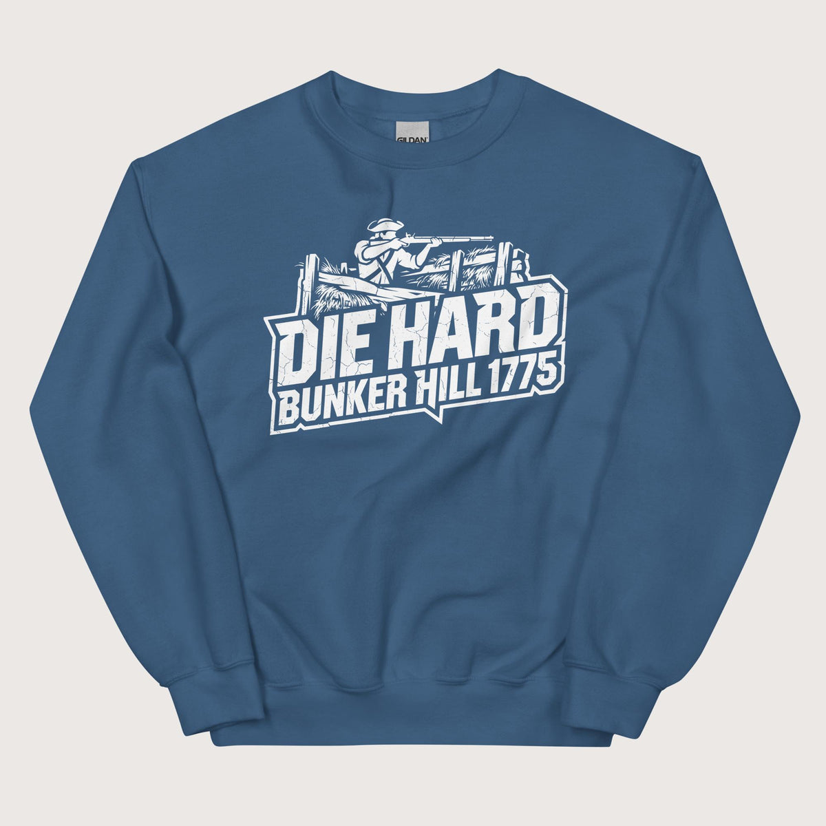 Indigo Blue Die Hard Bunker Hill 1775 Sweatshirt - history buff gift by HistoHead