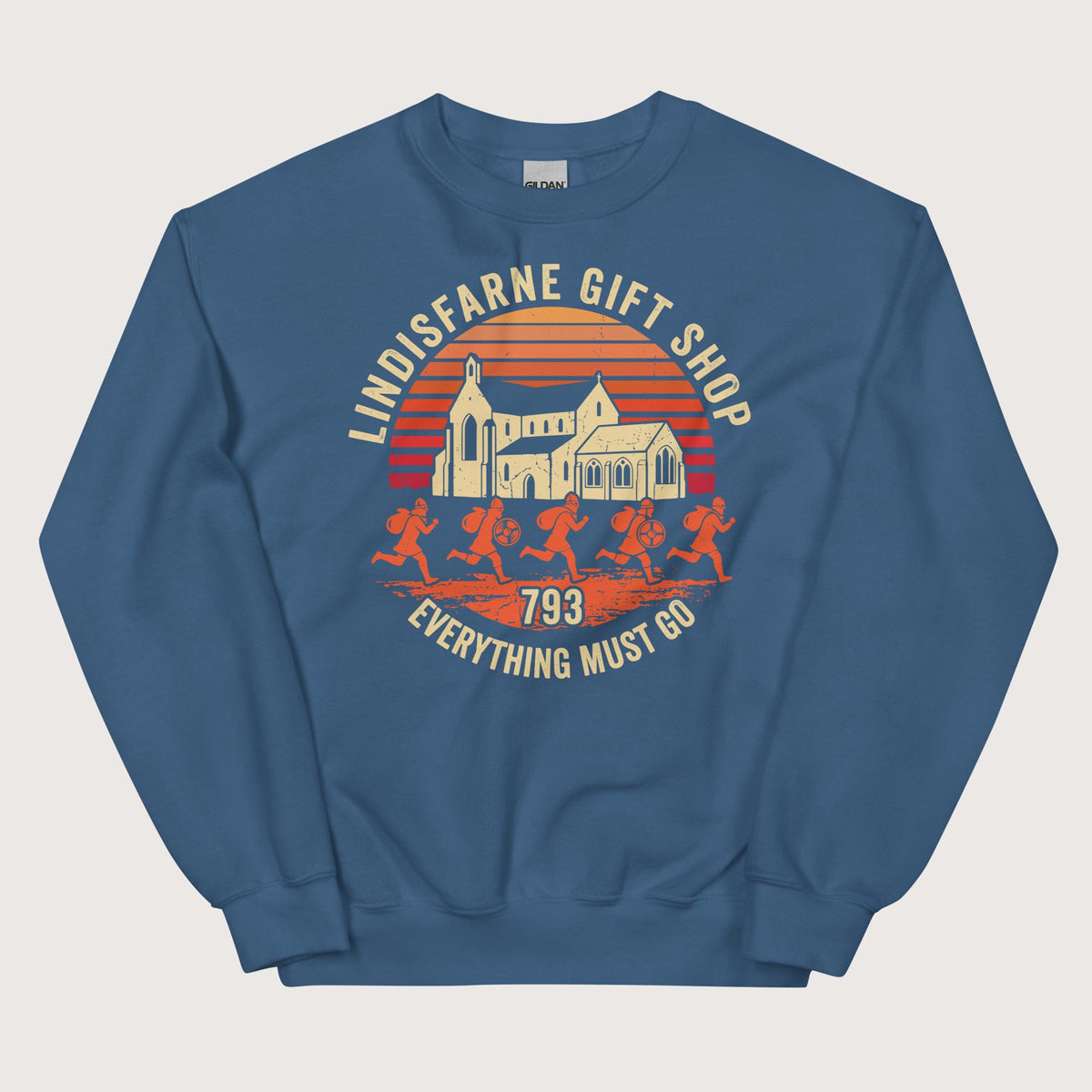 Indigo Blue Lindisfarne Gift Shop 793 Sweatshirt - history buff gift by HistoHead