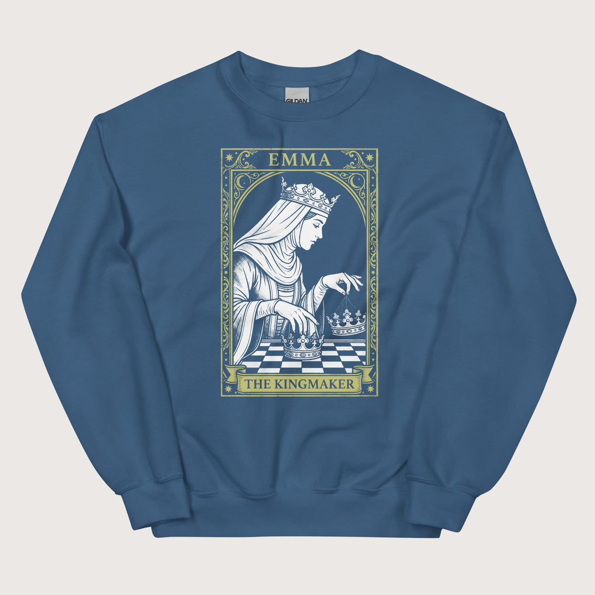 Indigo Blue Emma of Normandy The Kingmaker Sweatshirt - history buff gift by HistoHead