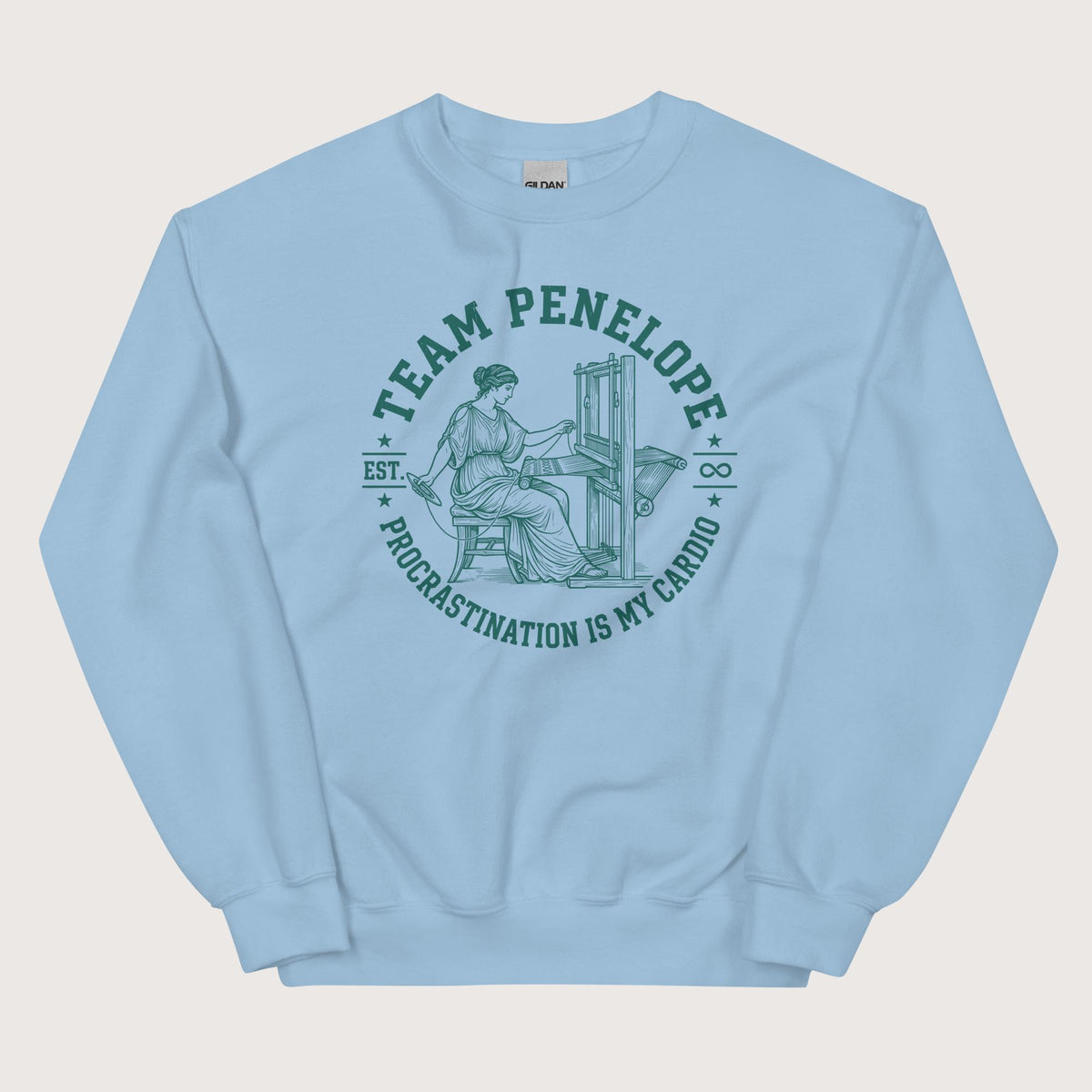 Light Blue Team Penelope Procrastination Sweatshirt - history buff gift by HistoHead