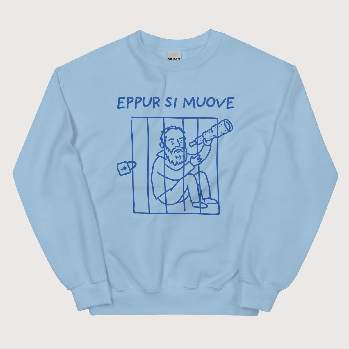 Light Blue Galileo Galilei And Yet It Moves Sweatshirt - history buff gift by HistoHead