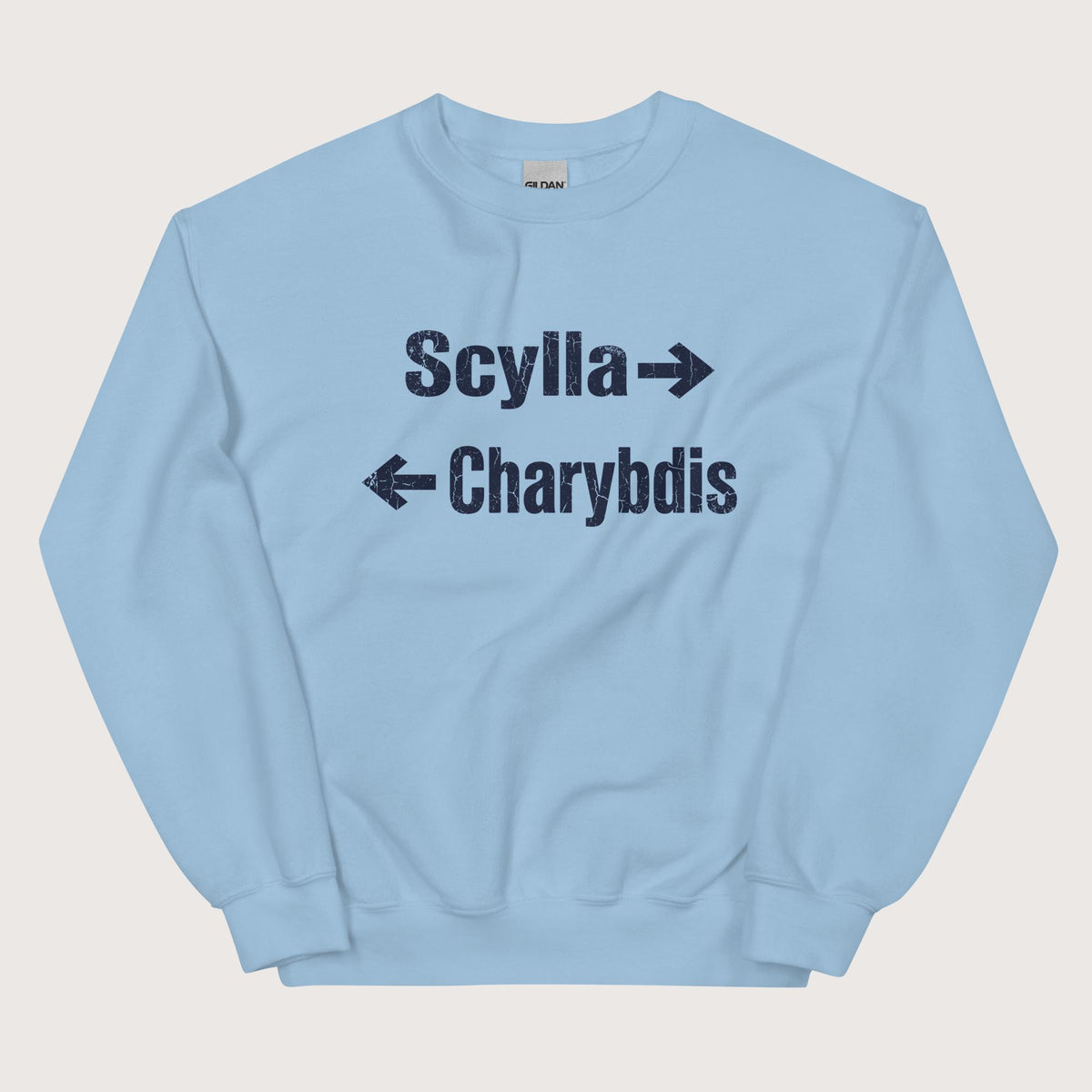 Light Blue Between Scylla and Charybdis Sweatshirt - history buff gift by HistoHead