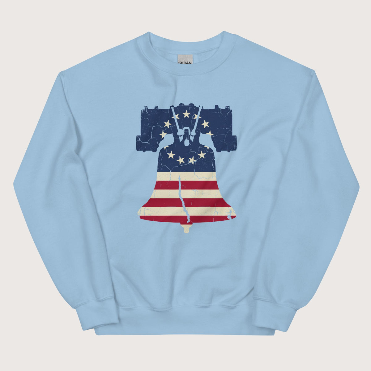 Light Blue Liberty Bell Sweatshirt - history buff gift by HistoHead
