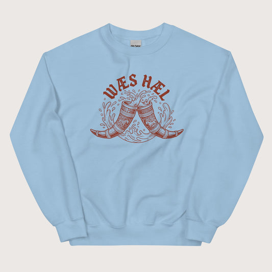 Light Blue Wæs Hæl Sweatshirt - history buff gift by HistoHead