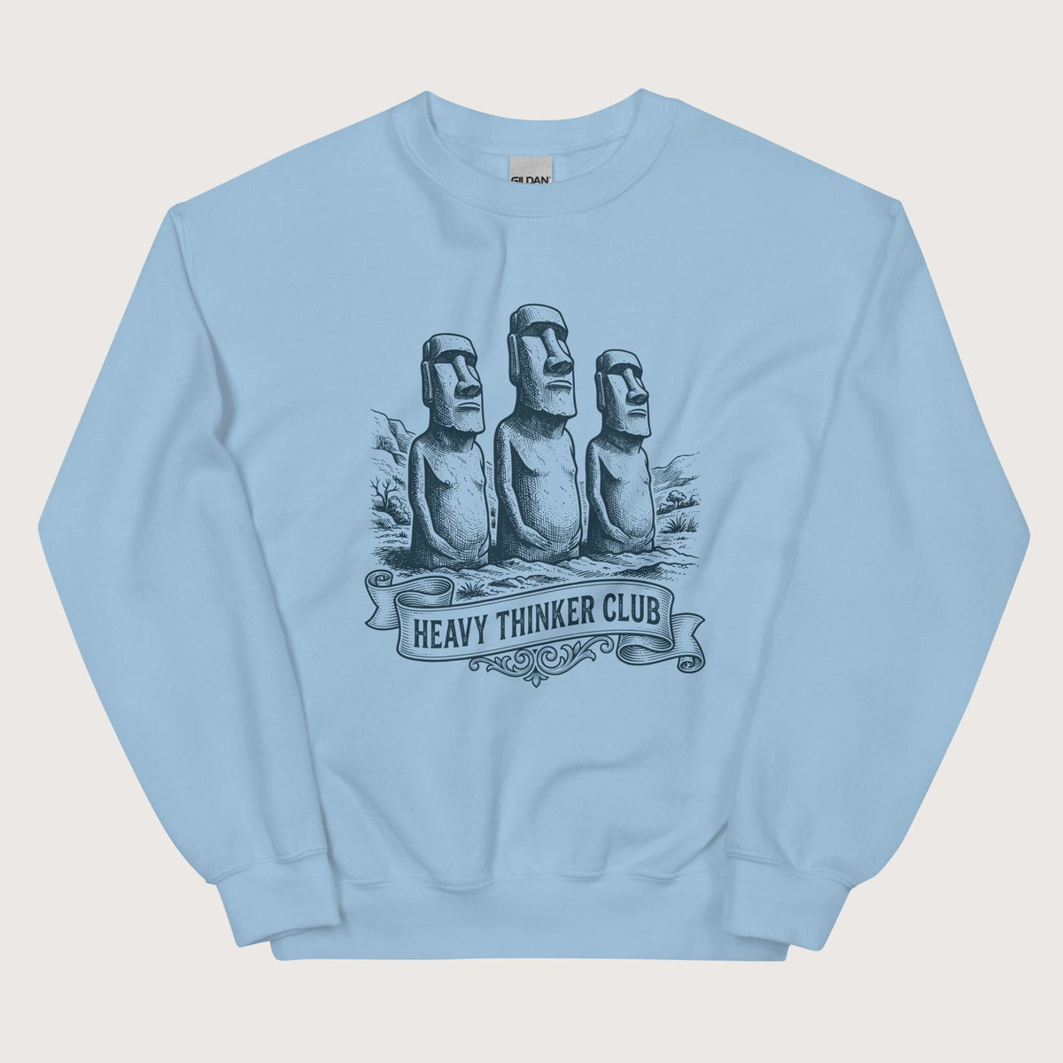 Light Blue Heavy Thinker Club Sweatshirt - history buff gift by HistoHead