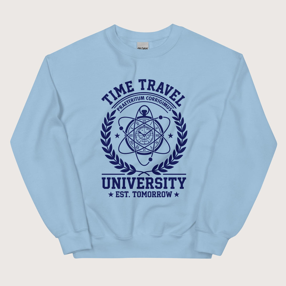 Light Blue Time Travel University Sweatshirt - history buff gift by HistoHead