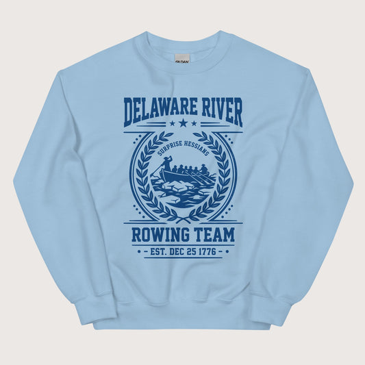 Light Blue Delaware River Rowing Team Sweatshirt - history buff gift by HistoHead