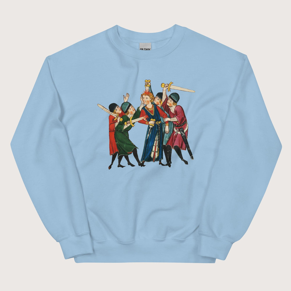 Light Blue Medieval Positivity Sweatshirt - history buff gift by HistoHead