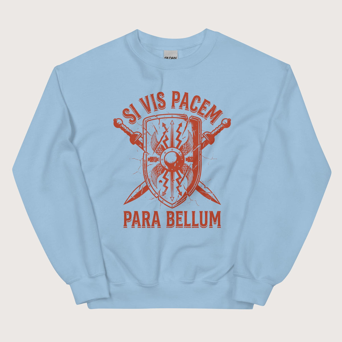 Light Blue Si Vis Pacem Para Bellum Scutum Sweatshirt - history buff gift by HistoHead